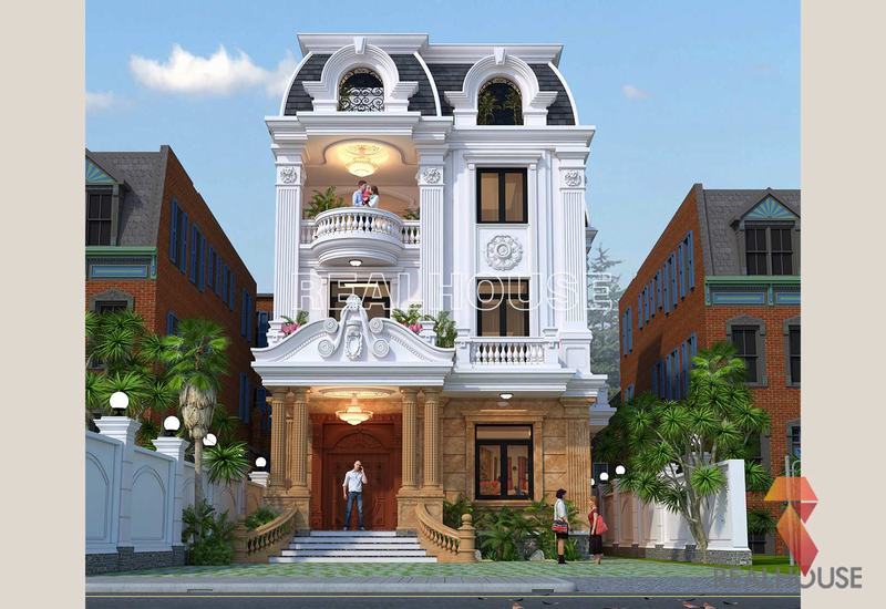 🥇 Mẫu thiết kế biệt thự phố 2 tầng mặt tiền 7m tại Phan Thiết