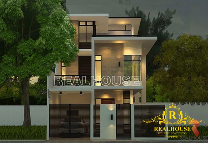 mau thiet ke nha pho hien dai 3 tang cua ong lam tai dien bien realhouse